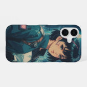 サイバーパンク アニメ ガール iPhone 16ケース (裏面横)