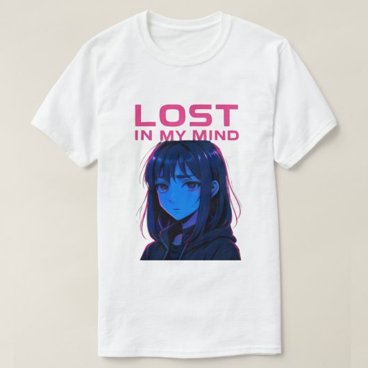 サイバーパンク アニメ ガール Tシャツ (デザイン正面)