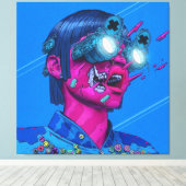 サイバーパンク，アニメ，マンガ，酸，サイバー，アート キャンバスプリント (インサイチュ (ウッドフロア))