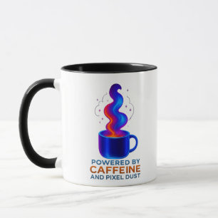 サイバーパンク "カフェインとピクセルダスト" コーヒーマグ マグカップ