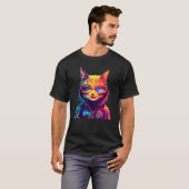 サイバーパンク キャット 6 Tシャツ (正面フル)