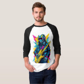 サイバーパンク ギタリスト Tシャツ (正面フル)