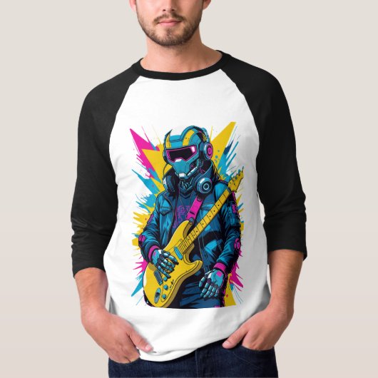 サイバーパンク ギタリスト Tシャツ (正面)