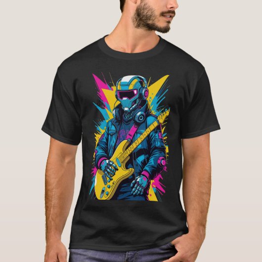サイバーパンク ギタリスト Tシャツ (正面)