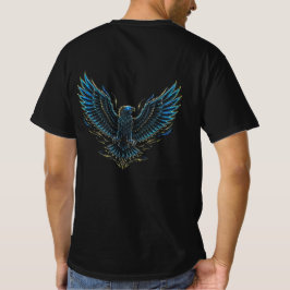 サイバーパンク グリッチ イーグル フロント バック Tシャツ