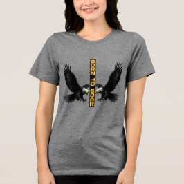 サイバーパンク グリッチ イーグル 女性用Tシャツ トライブレンドTシャツ