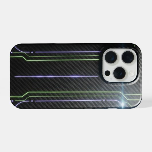 サイバーパンク グロー iPhone 15 Pro ステッカー - エレクトリック ネ iPhoneケース (裏面横)