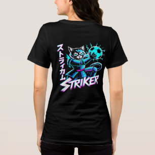 サイバーパンク ストライカー キャット 女性用Tシャツ トライブレンドTシャツ