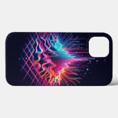 サイバーパンク デジタルサウンドウェーブ スマホケース ネオン 電気 Case-Mate iPhoneケース (裏面 (横))