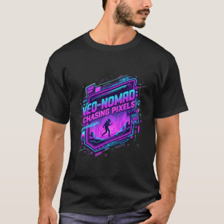サイバーパンク ネオノマド シンスウェーブ アート - レトロフューチャー Tシャツ