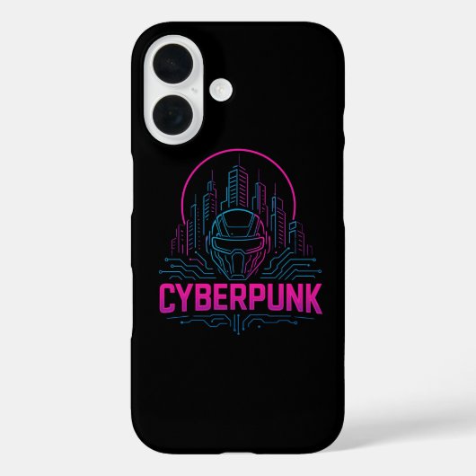サイバーパンク ネオンシティ ロゴ - 未来のテクノロジー美学 Case-Mate iPhoneケース (裏面)
