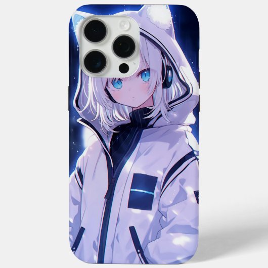 サイバーパンク ネオンパルス アニメガール Case-Mate iPhoneケース (裏面)