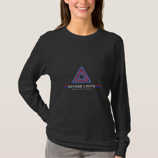サイバーパンク ネオン グリッチ トライアングル レディース ロングスリーブ Tシャツ