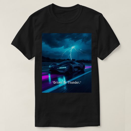 サイバーパンク ハイパーカー 雷嵐 ネオン グラフィックT Tシャツ (デザイン正面)