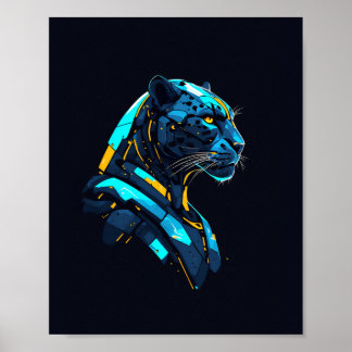サイバーパンク メカ ブラックパンサー Neon  ポスター