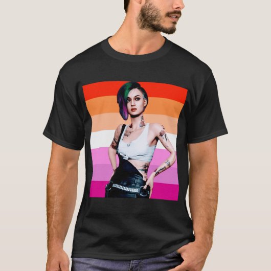 サイバーパンク レインボー ギフト Tシャツ (正面)