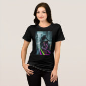 サイバーパンク/レトロな美意識のデザイン トライブレンドTシャツ (正面全面)
