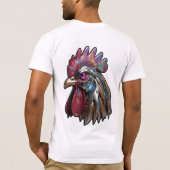 サイバーパンク ロースター 虹色 メカアート Tシャツ (裏面)