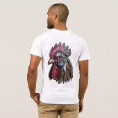 サイバーパンク ロースター 虹色 メカアート Tシャツ (裏面フル)