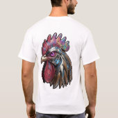 サイバーパンク ロースター 虹色 メカニカル アート Tシャツ (裏面)