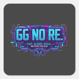 サイバーパンクGG NO REゲーミングスタイル - ネオンゲーマー スクエアシール