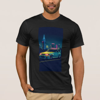 サイバーパンクJDMスポーツカーネオンナイトシティTシャツ Tシャツ