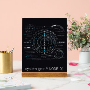 サイバーパンクSFレーダーHUDテクノロジー アクリルデスクプレート アクリルサイン