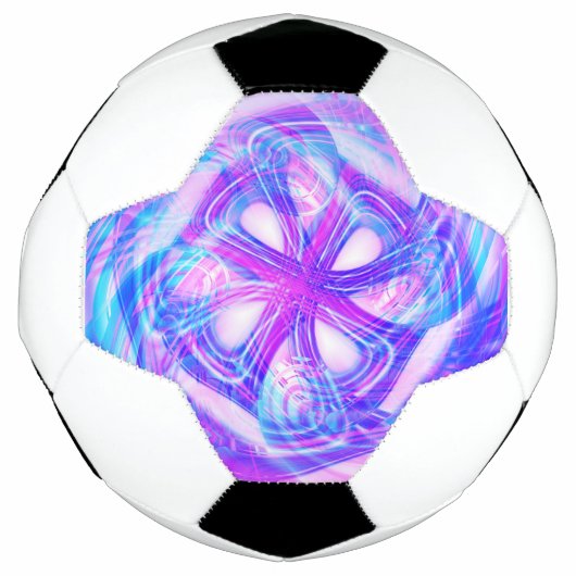 サイバーピンクとブルーコンパクト鏡 サッカーボール (正面)