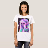 サイバーフェアリー「デンノー妖精」グリッチコア Tシャツ (正面フル)