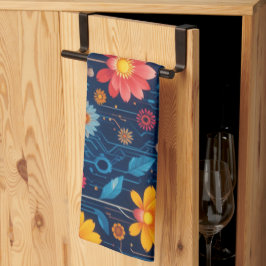 サイバーブルーイッシュ開花 キッチンタオル