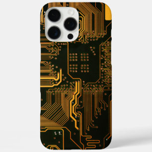 サイバーブルーPCB回路基板トレースパターンアート iPhone 16 PRO MAXケース