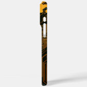 サイバーブルーPCB回路基板トレースパターンアート Case-Mate iPhoneケース (裏面 / 左)