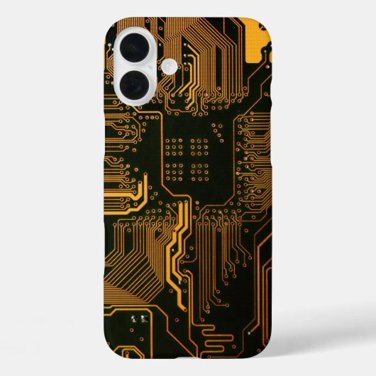 サイバーブルーPCB回路基板トレースパターンアート Case-Mate iPhoneケース (裏面)