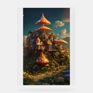 サイバーライオン：未来的な幾何学的ヘッド アクリルサイン