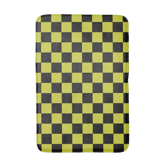サイバーライム チェッカーボード パターン バスマット (正面縦)
