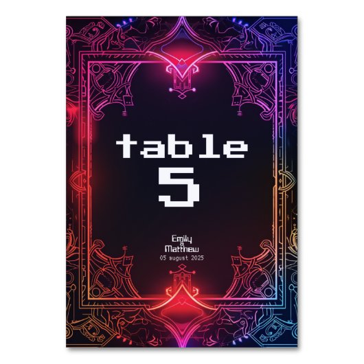 サイバー中世融合結婚の テーブルナンバー (正面)