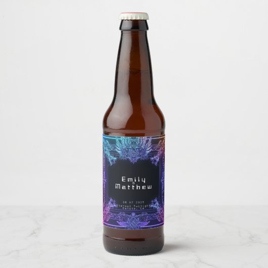 サイバー中世融合結婚の ビールラベル (正面)