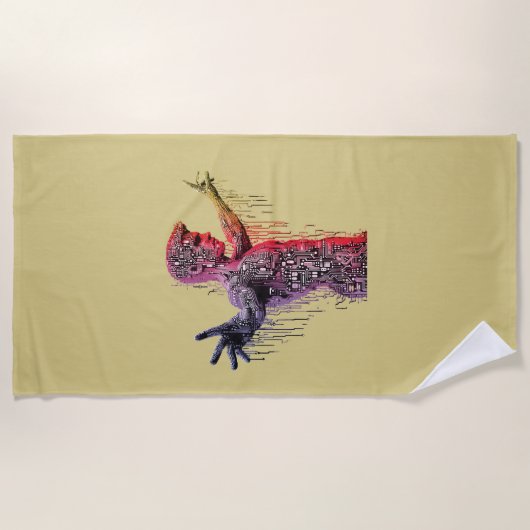 サイバー人間 ビーチタオル (正面)