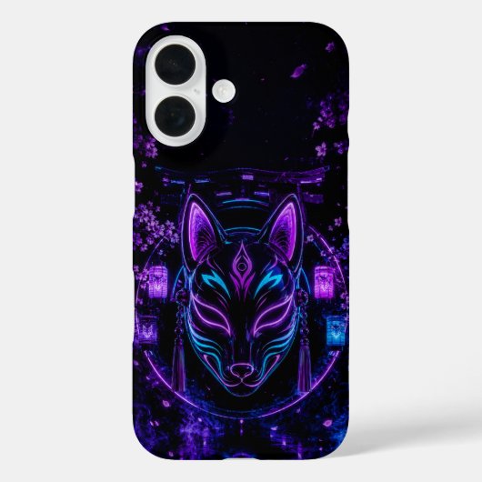サイバー和風ネオン狐面 Case-Mate iPhoneケース (裏面)