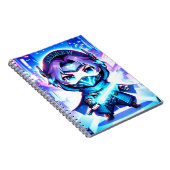 サイバー忍者クロニクル – 未来的なアニメノート ノートブック (右側)