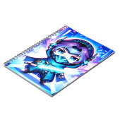 サイバー忍者クロニクル – 未来的なアニメノート ノートブック (左側)