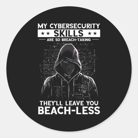 サイバー戦士のホワイトハッカーと倫理的ハッカー ラウンドシール (正面)