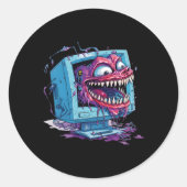 サイバー戦士のホワイトハッカーと倫理的ハッカー ラウンドシール (正面)