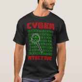 サイバー探偵バイナリコードコンピュータギーク Tシャツ (正面)
