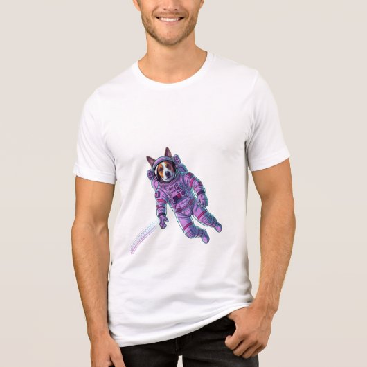 サイバー犬宇宙飛行士Tシャツ トライブレンドＴシャツ (正面)