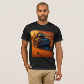 サイバー砂漠戦車Tシャツ - 日没の未来装甲 Tシャツ (正面フル)