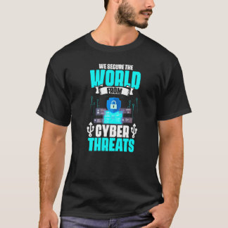 サイバー脅威から安全コンピュータプログラマサイクル Tシャツ