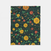 サイバー開花 フリースブランケット (正面)