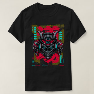 サイバー鬼マスク - 和風テクウェア ゴールドエディション Tシャツ