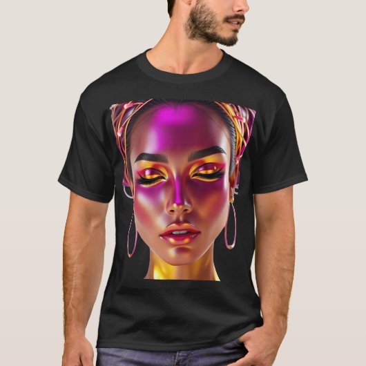 サイバー・クイーン・ネオン・グロウTシャツ Tシャツ (正面)
